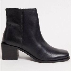 ASOS Black Leather Heeled Boots